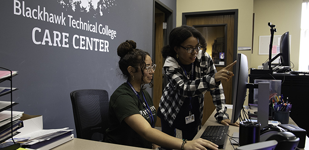 Student workers in the CARE Center